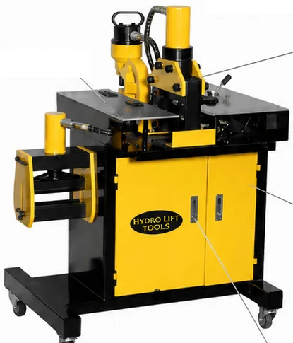 Motorised 3-in-1 busbar processing machine