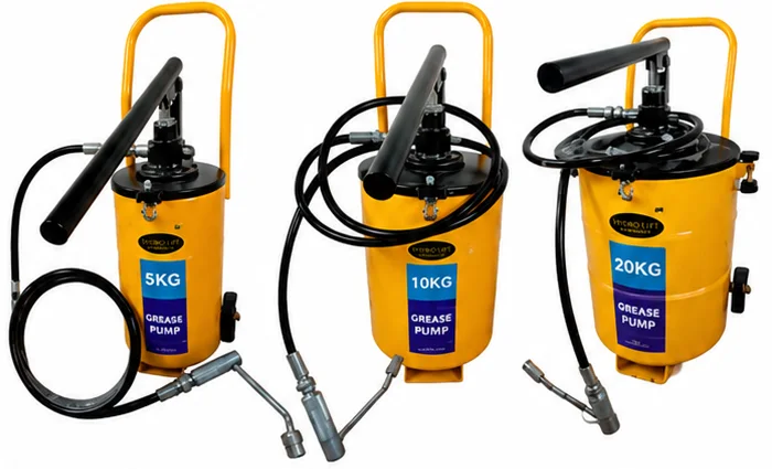 Hand operated grease pump, 5 to 20 kg