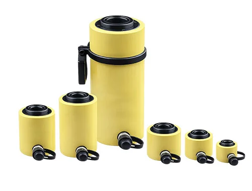Hollow plunger cylinder, 20 to 100 tonnes