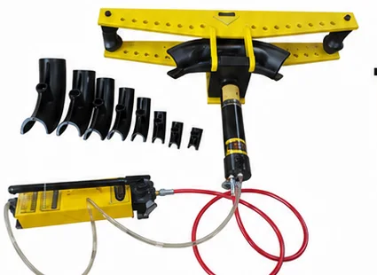 Pipe bending machine, hand pump and motorised