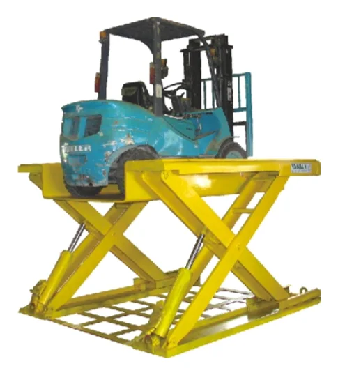 Low-profile (zero lift) scissor lift