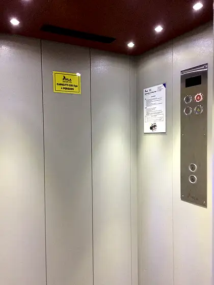 Lift cabin interior by HLA