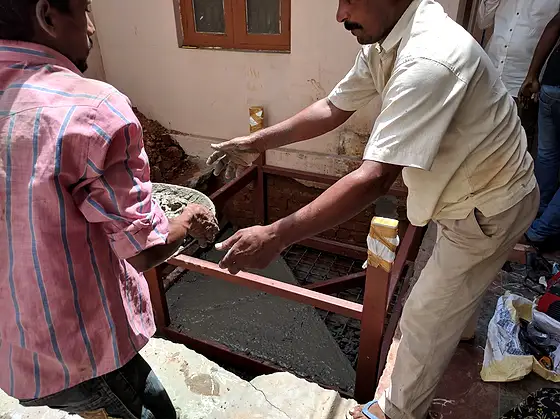 HLA crew at work: pit and foundation