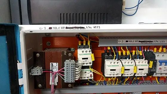 HLA crew at work: control panel and wiring