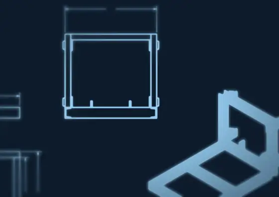 Part of an HLA design drawing, softened and with all dimensions removed