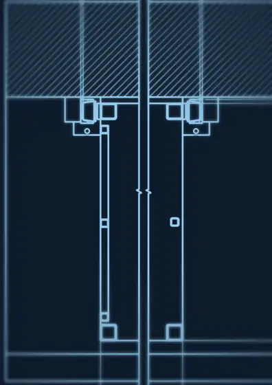 Part of an HLA design drawing, softened and with all dimensions removed