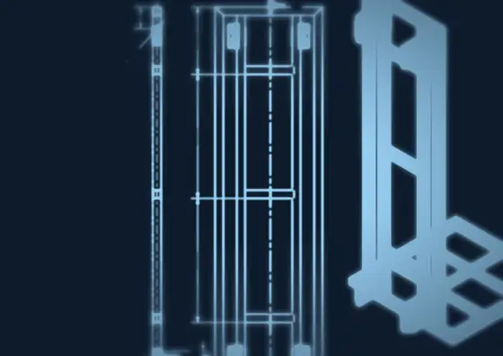 Part of an HLA design drawing, softened and with all dimensions removed