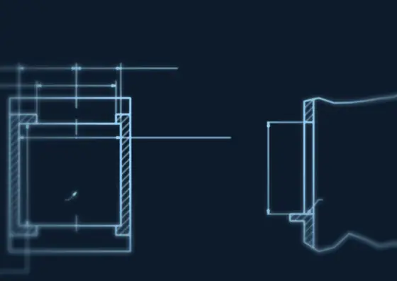 Part of an HLA design drawing, softened and with all dimensions removed