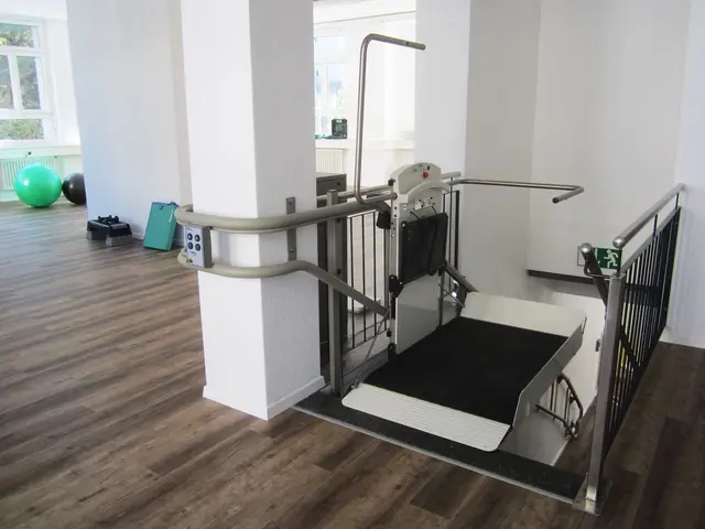 Wheelchair platform lift in an accessible interior